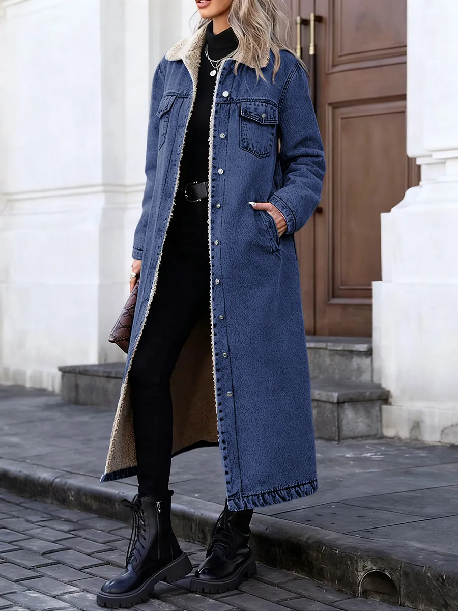 Women's Casual Denim Long Coat