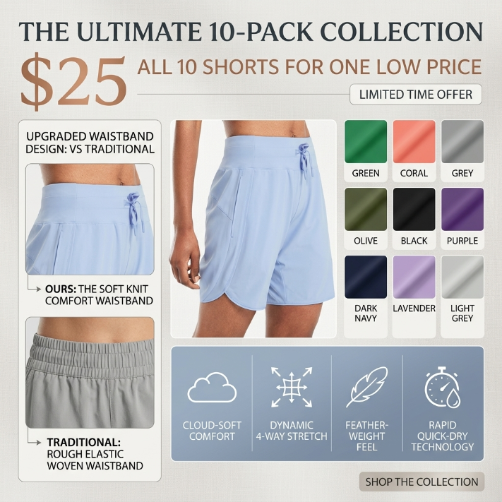 Women’s High-Waist Quick-Dry Athletic Shorts (3