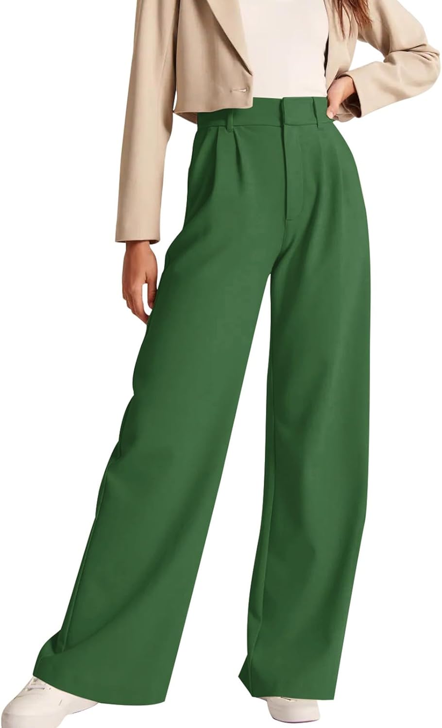 High-Waisted Work Pants for Women – Business Casual Office Trousers with Pockets