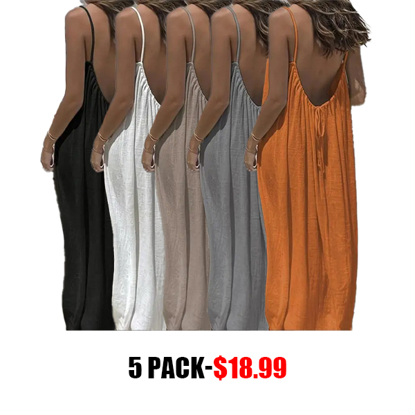 💥DON'T MISS OUT!⏰Women's Solid Cami Dress - Sleeveless Long Lounge & Sleepwear🔥Final Day Clearance!🛒