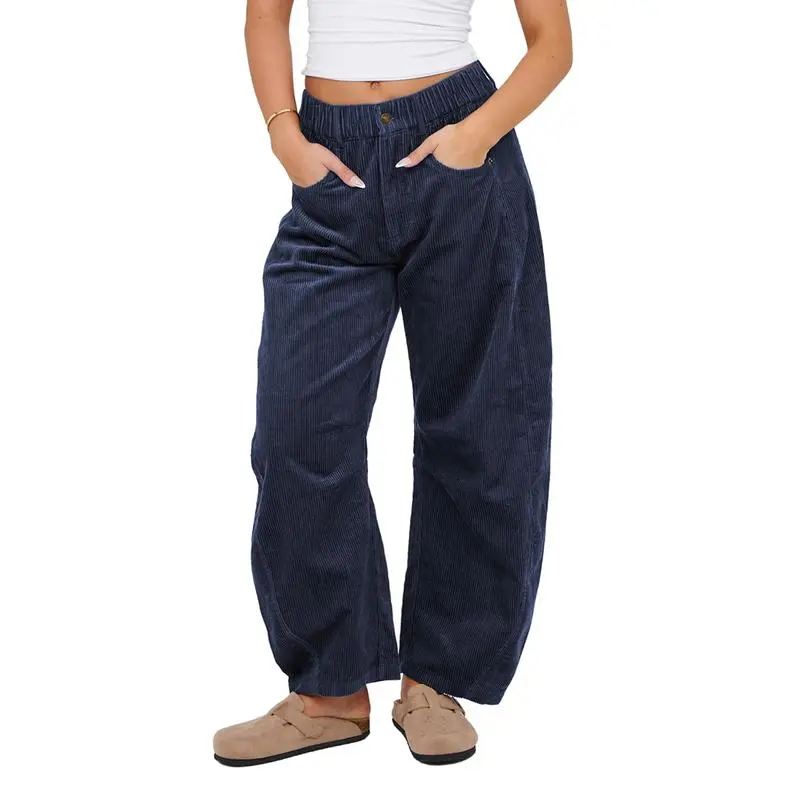 Corduroy Barrel Pants for Women Cord Pants