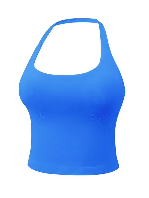 Women's Solid Removable Chest Pad Sports Tank Top