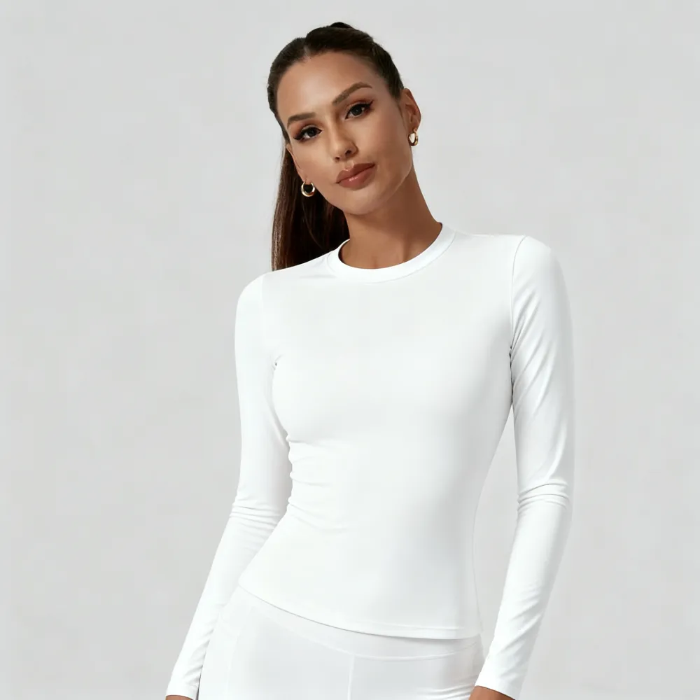 Sports Tee And Long Shirt Round Neck Slim T-shirt