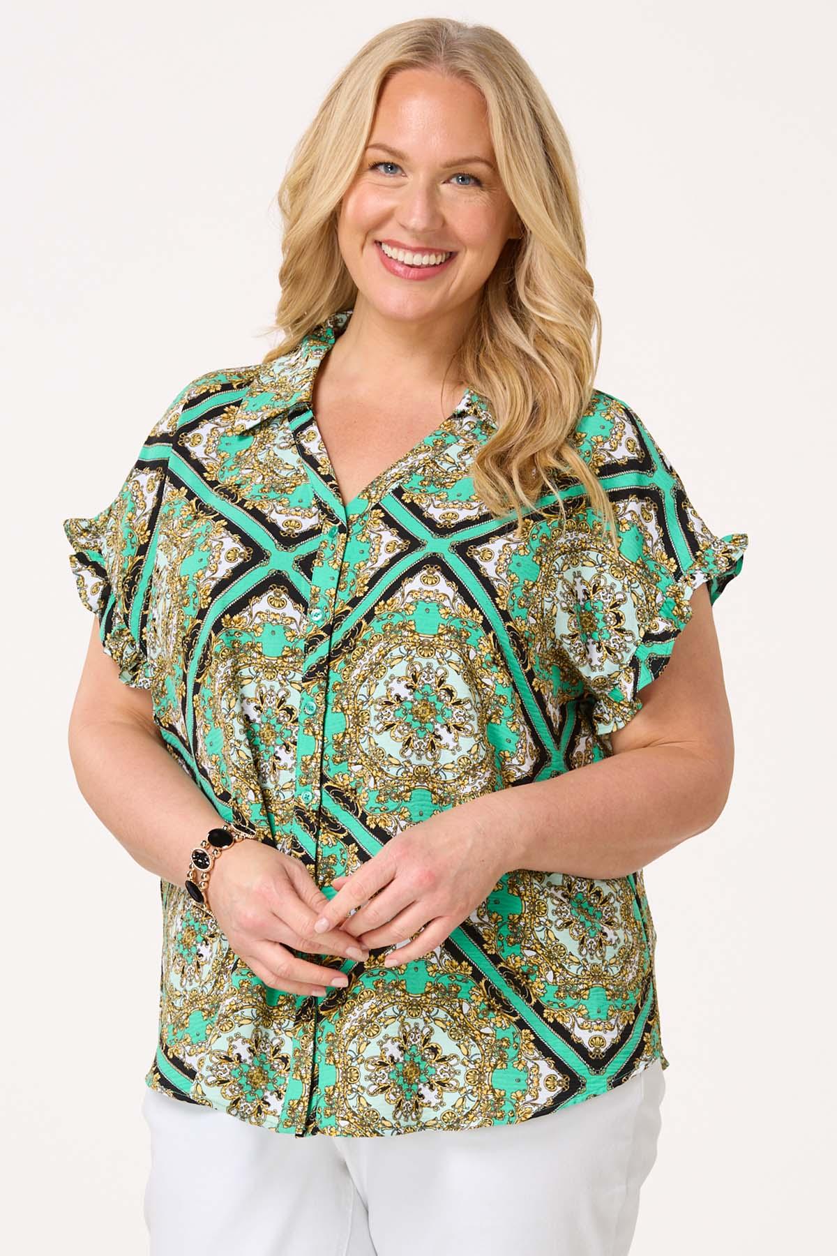 Plus Size Gold Vine Medallion Shirt