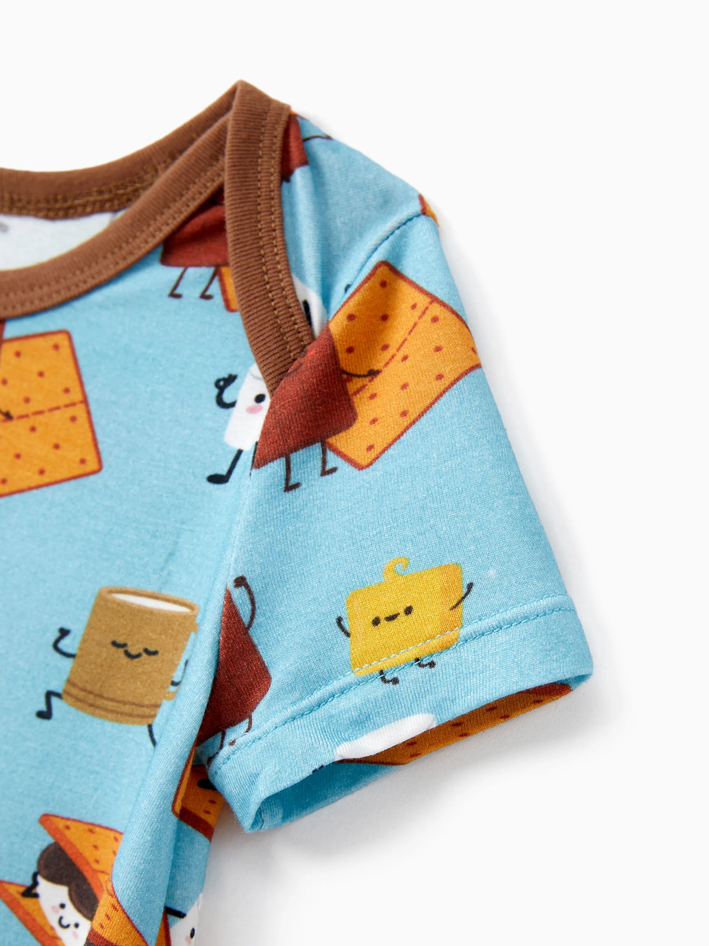 Bamboo Family PJs Cute Print Short Sleeve & Long Pants Sleepwear Matching Pajama set (Snug-Fitting for Children) Green