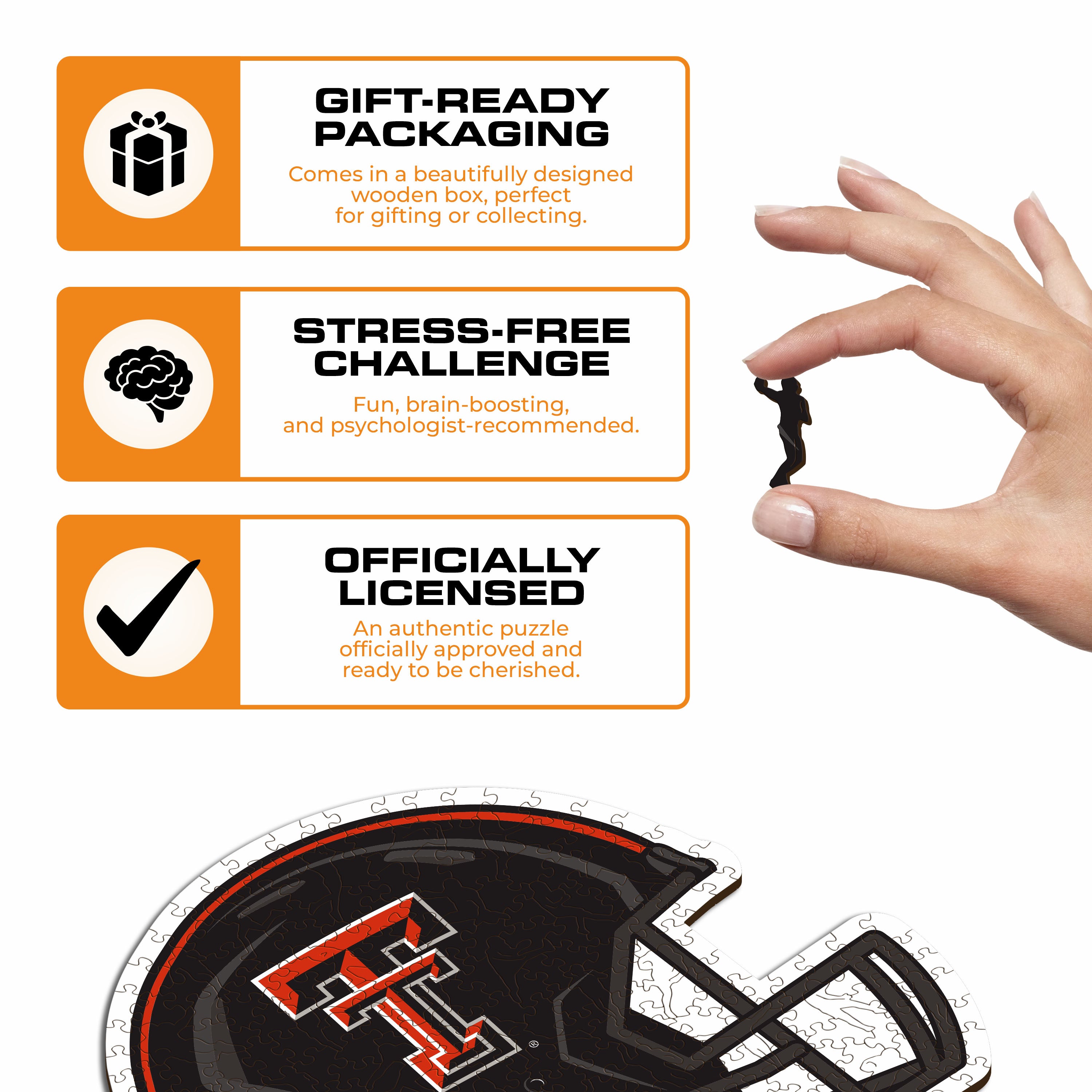 Texas Tech University Helmet - Wooden Puzzle