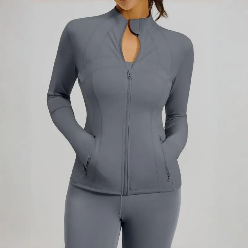 Women's Full Zip Athletic Jacket Slim Fit Long Sleeve Workout Top