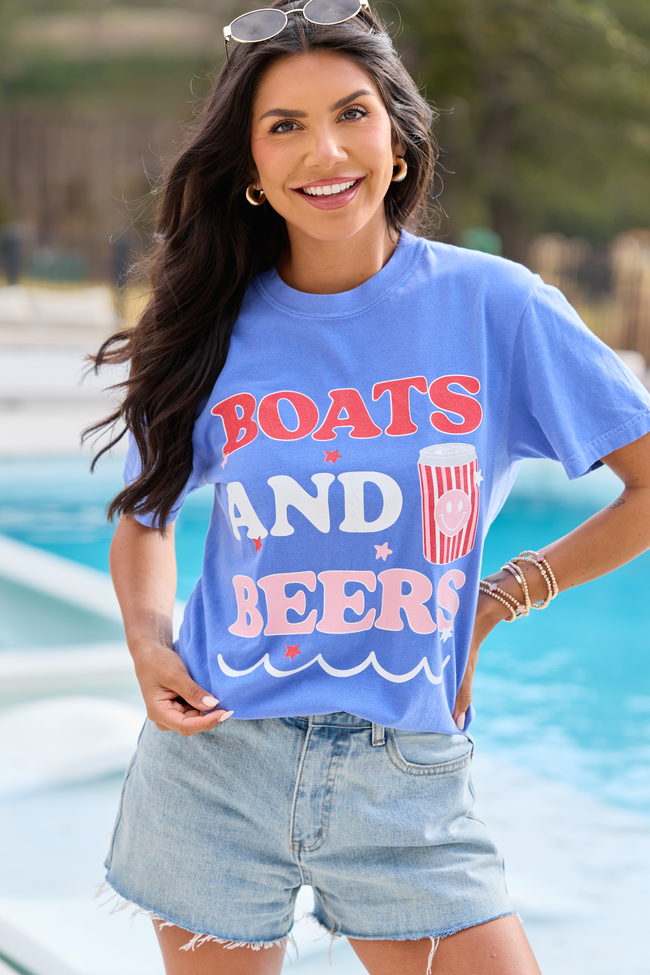 Boats And Beers Blue Graphic Tee