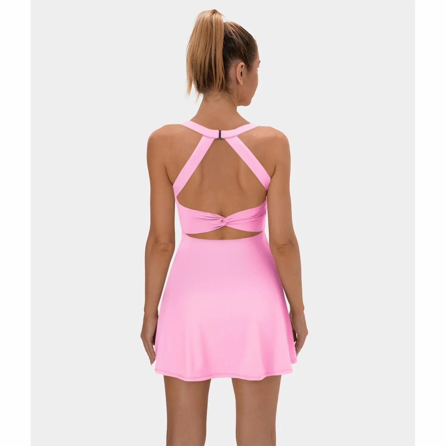 Backless Sleeveless Criss Cross Active Spring Dresses for Women