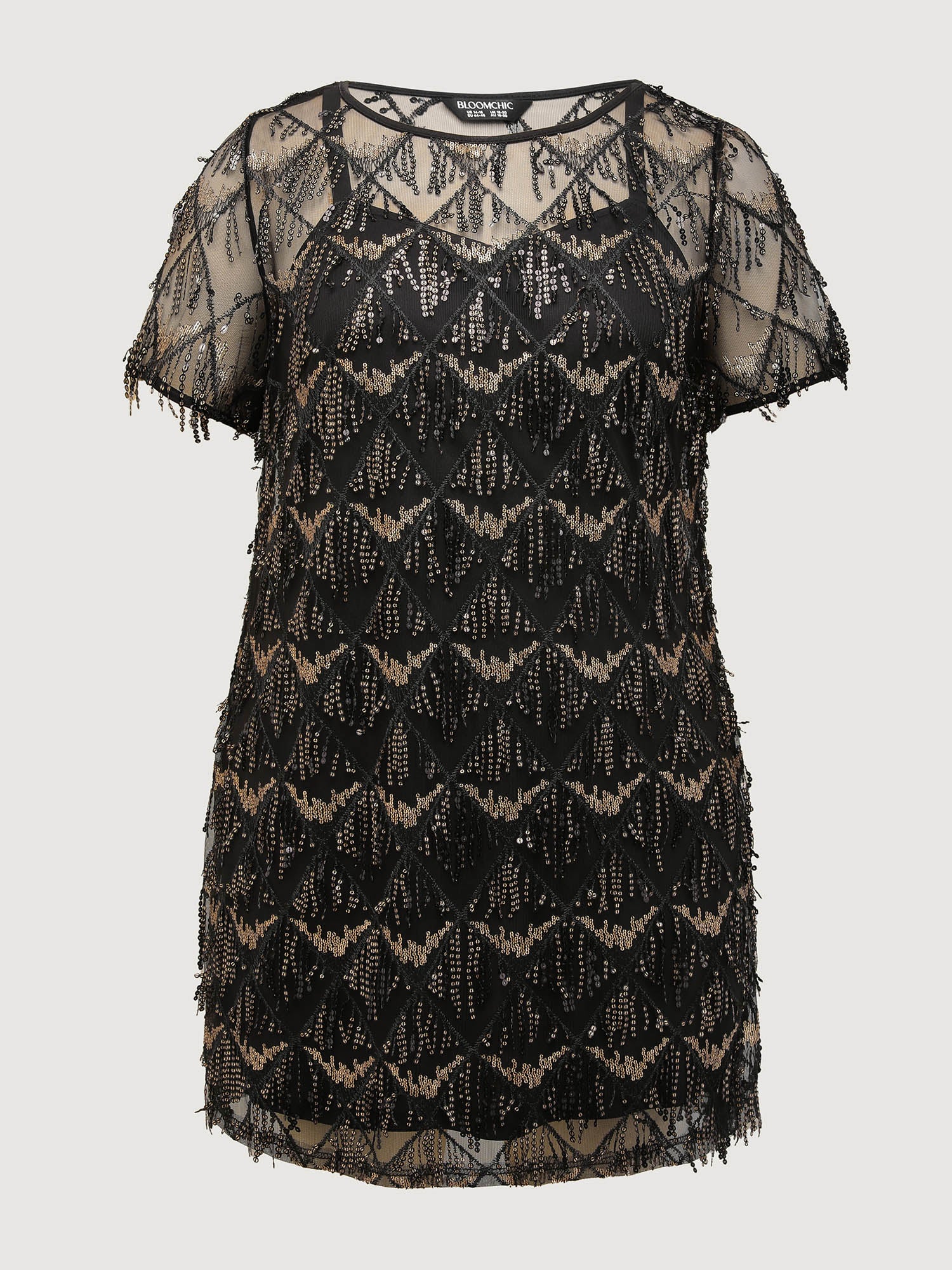 Two-Piece Fringe Sequin Mini Dress