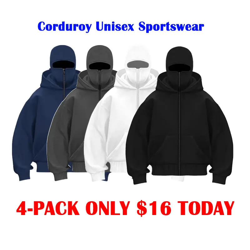 🖤Balaclava Jacket Double Layer Street Hoodie Jacket