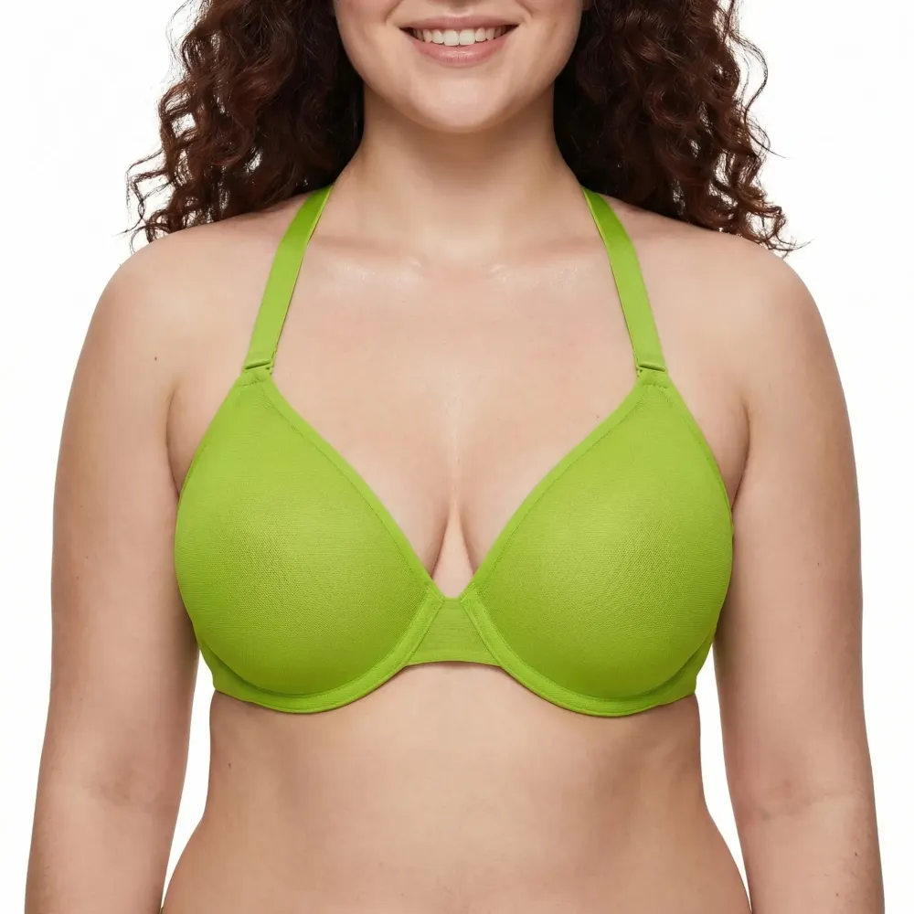 Bra Summer Breathable Unlined Soft Sheer Mesh Underwire Support Transparent Lightweight Non Padded Minimizer Bra