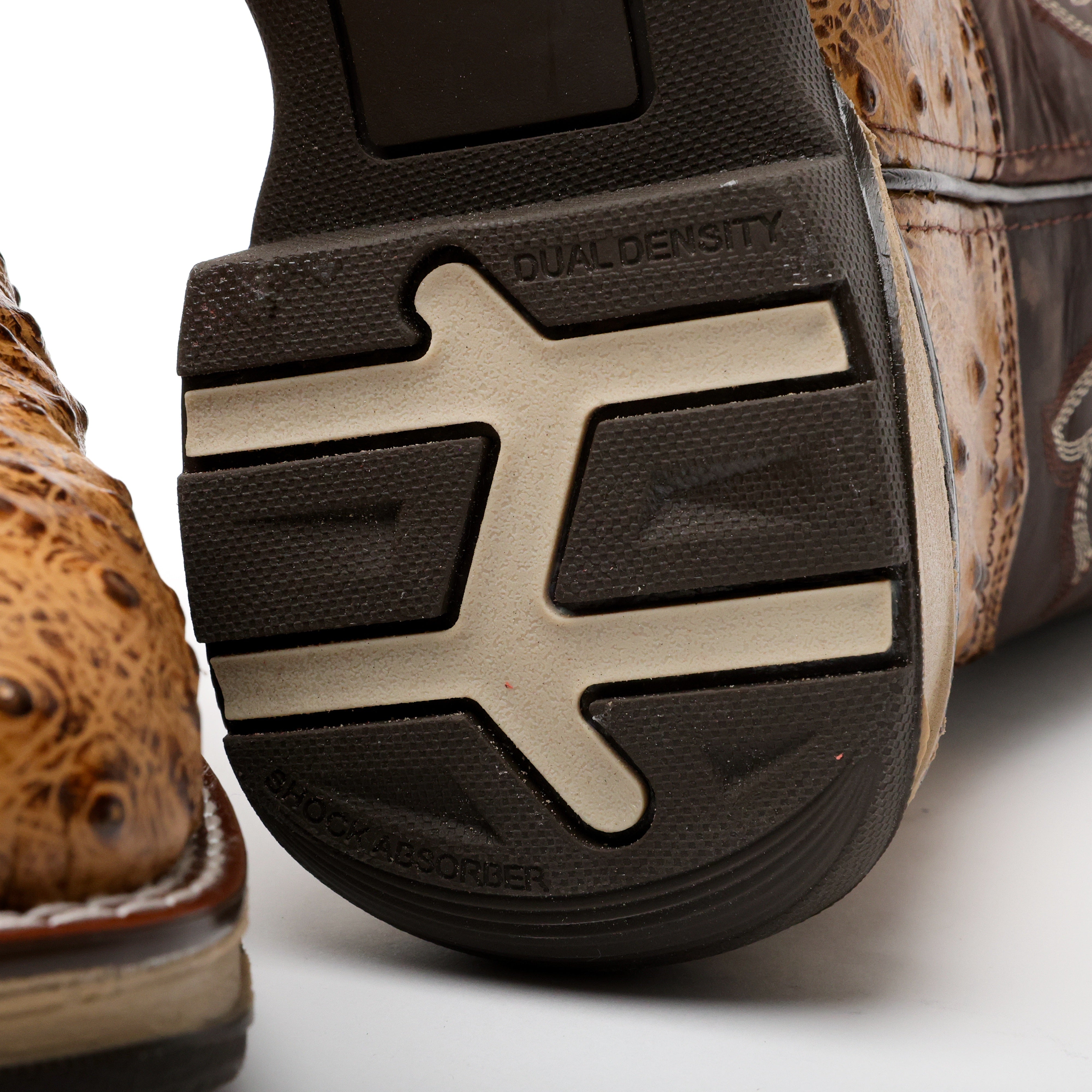 Light Honey Ostrich Leather Boots With 3D Lightweight Sole - Composite Toe