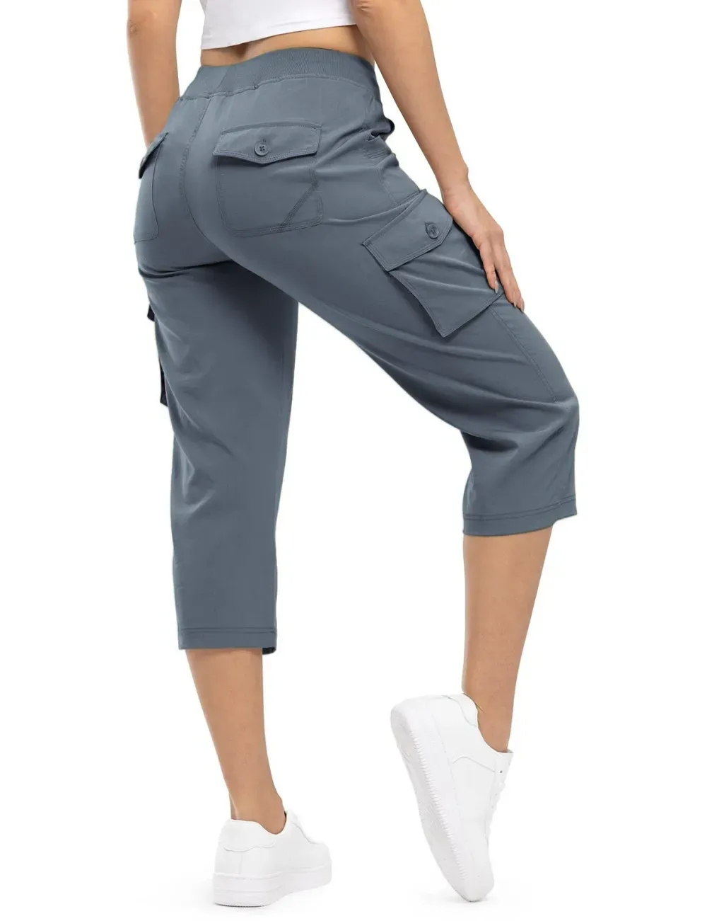 🔥Last day promotion🔥Women's Cargo Capris Lightweight Hiking Pants Shorts Cropped Cotton