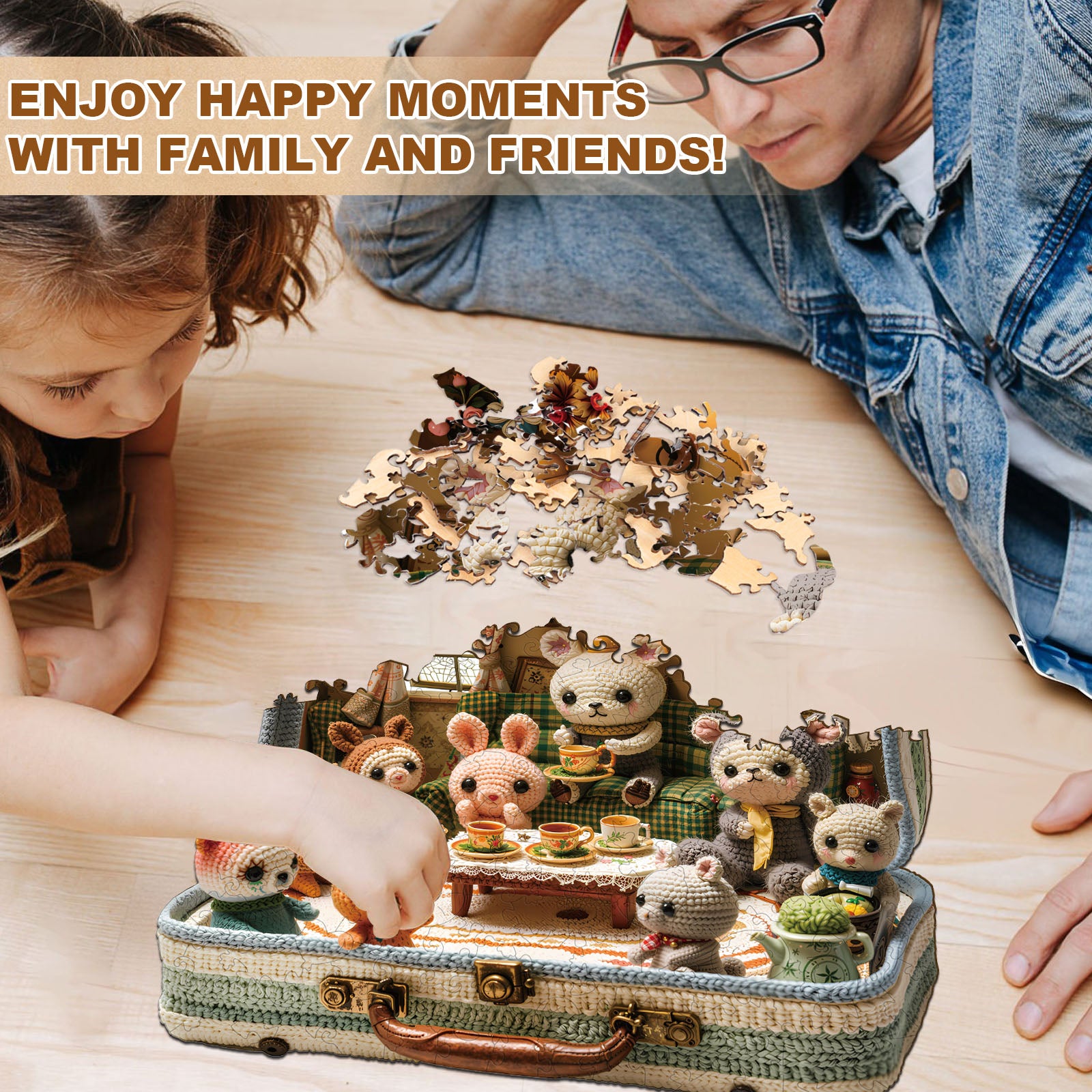 Animal Tea Party Wooden Jigsaw Puzzle