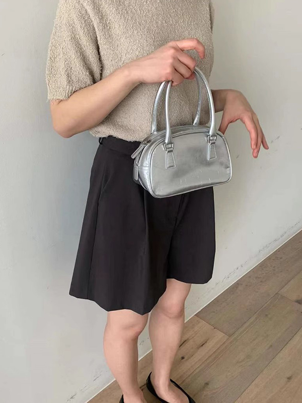 Geometric Solid Color Zipper Handbags Crossbody Bags