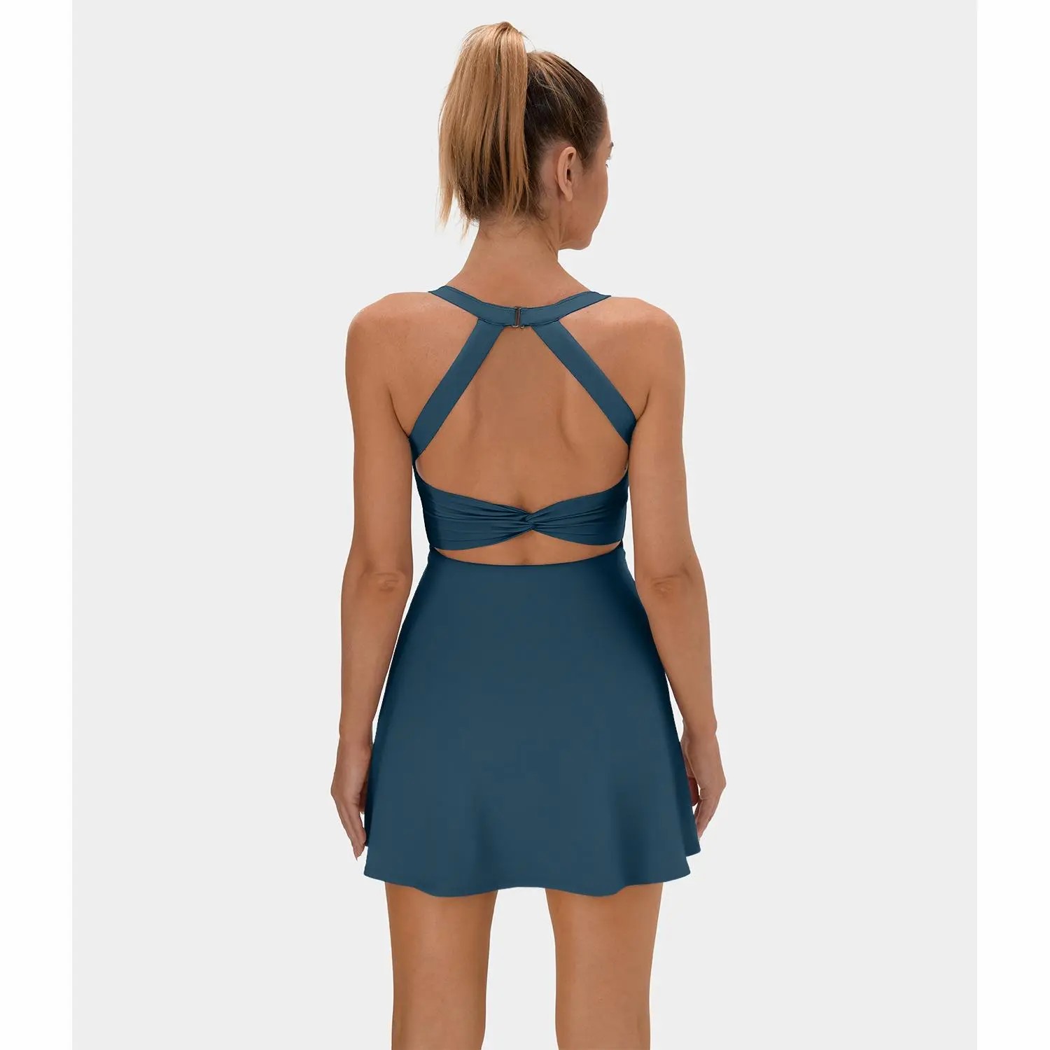 Backless Sleeveless Criss Cross Active Spring Dresses for Women