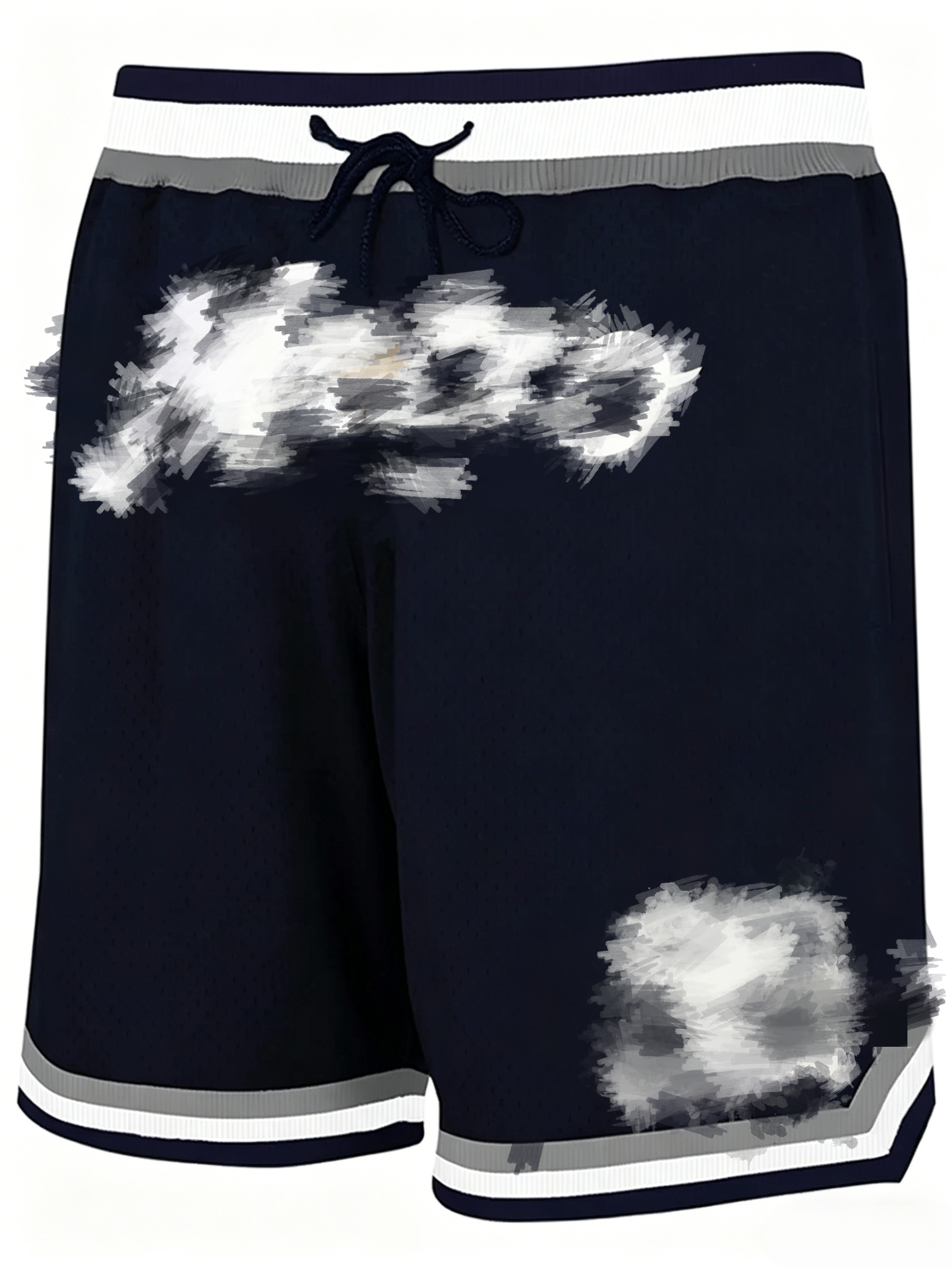 Men's Regular Fit Letter & Number Print Drawstring Waist Jersey Basketball Shorts