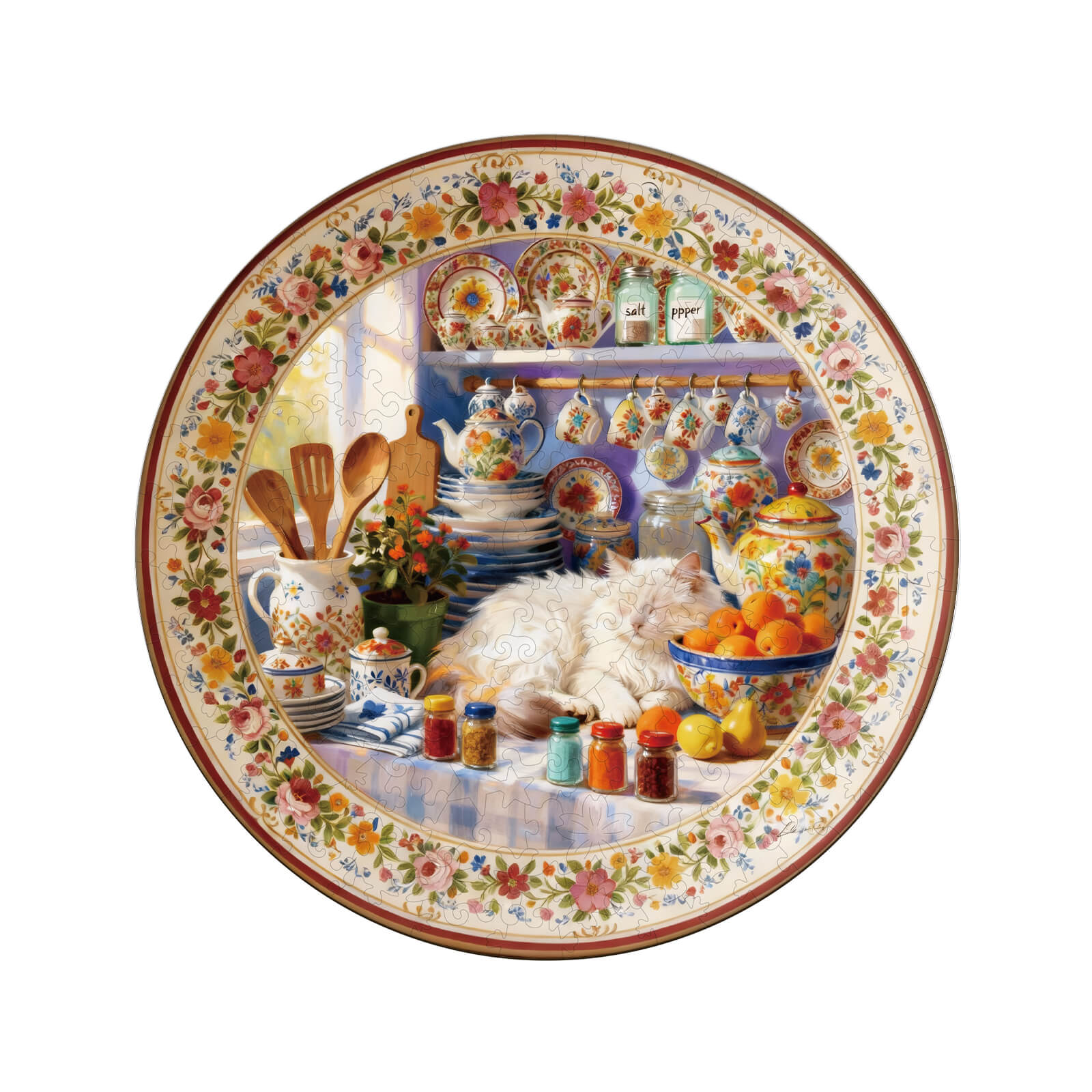 Sunlit Kitchen Wooden Jigsaw Puzzle