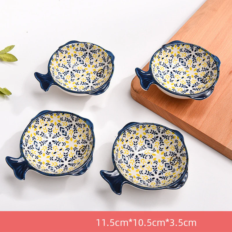 4PC Fruits Flowers Critters Seasoning Dishes