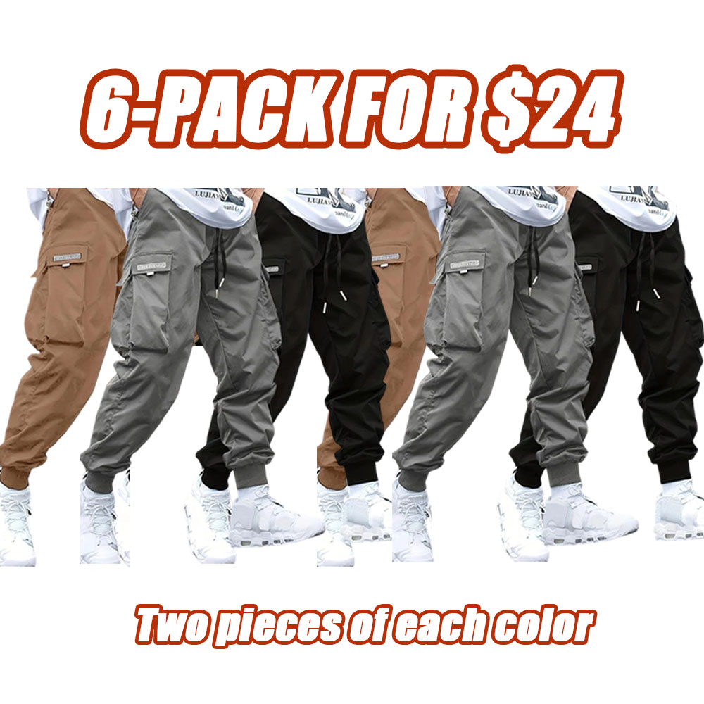 Men's Work Pants Trendy Cargo Pants with Large Pockets Jogger Pants Versatile Loose Casual Sports Pants