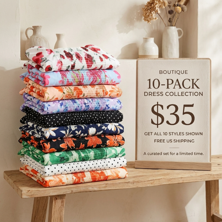 Women's Square Neck Smocked Dress with Puff Short Sleeve Floral Casual Ruffle Tiered Wedding Guest Dress