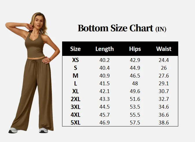 Women's Solid Crop Tank Top & Wide Leg Pants Set