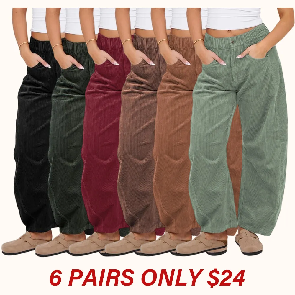 Corduroy Barrel Pants for Women Cord Pants