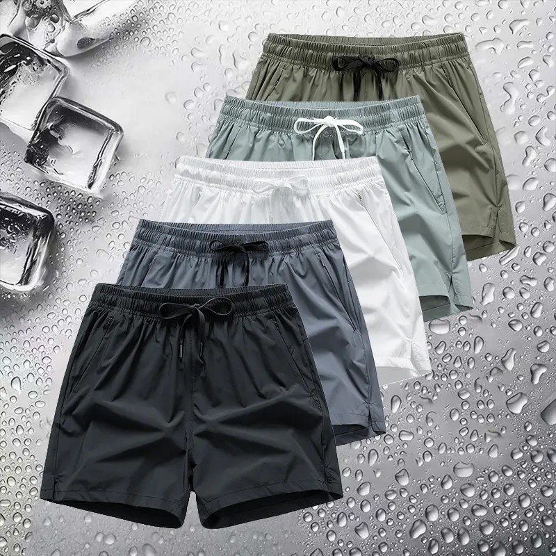 Men's Breathable Zipper Pocket Shorts – Casual Drawstring Athletic Fit