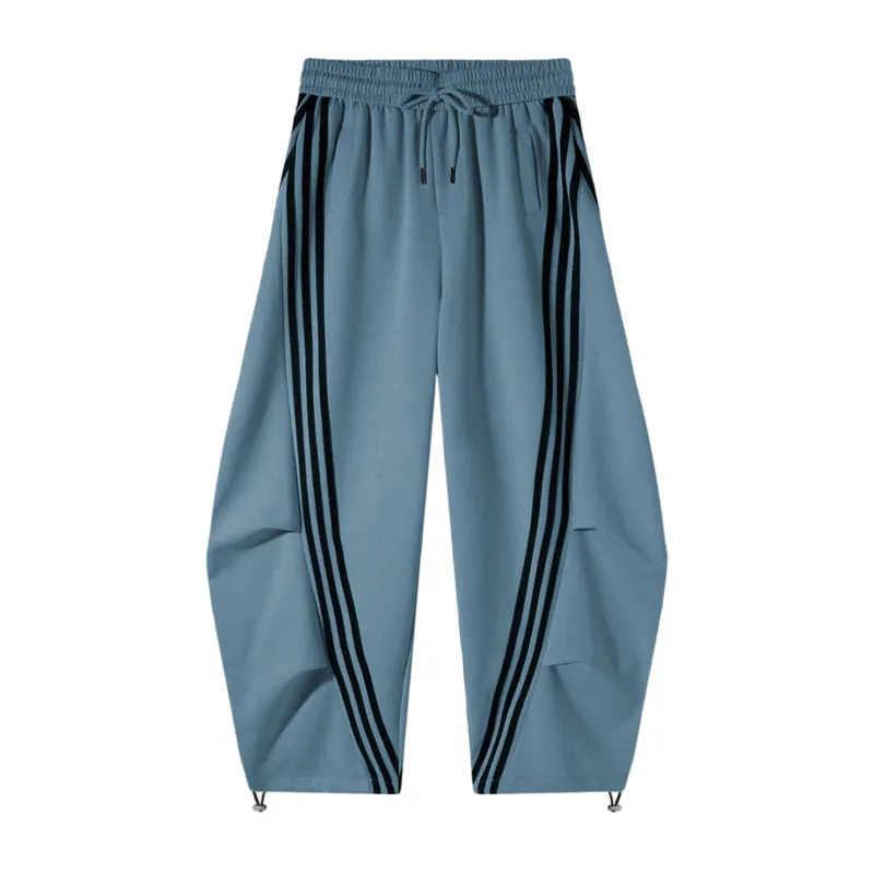 Loose Wide Leg Striped Track Pants Women's Casual Streetwear Joggers
