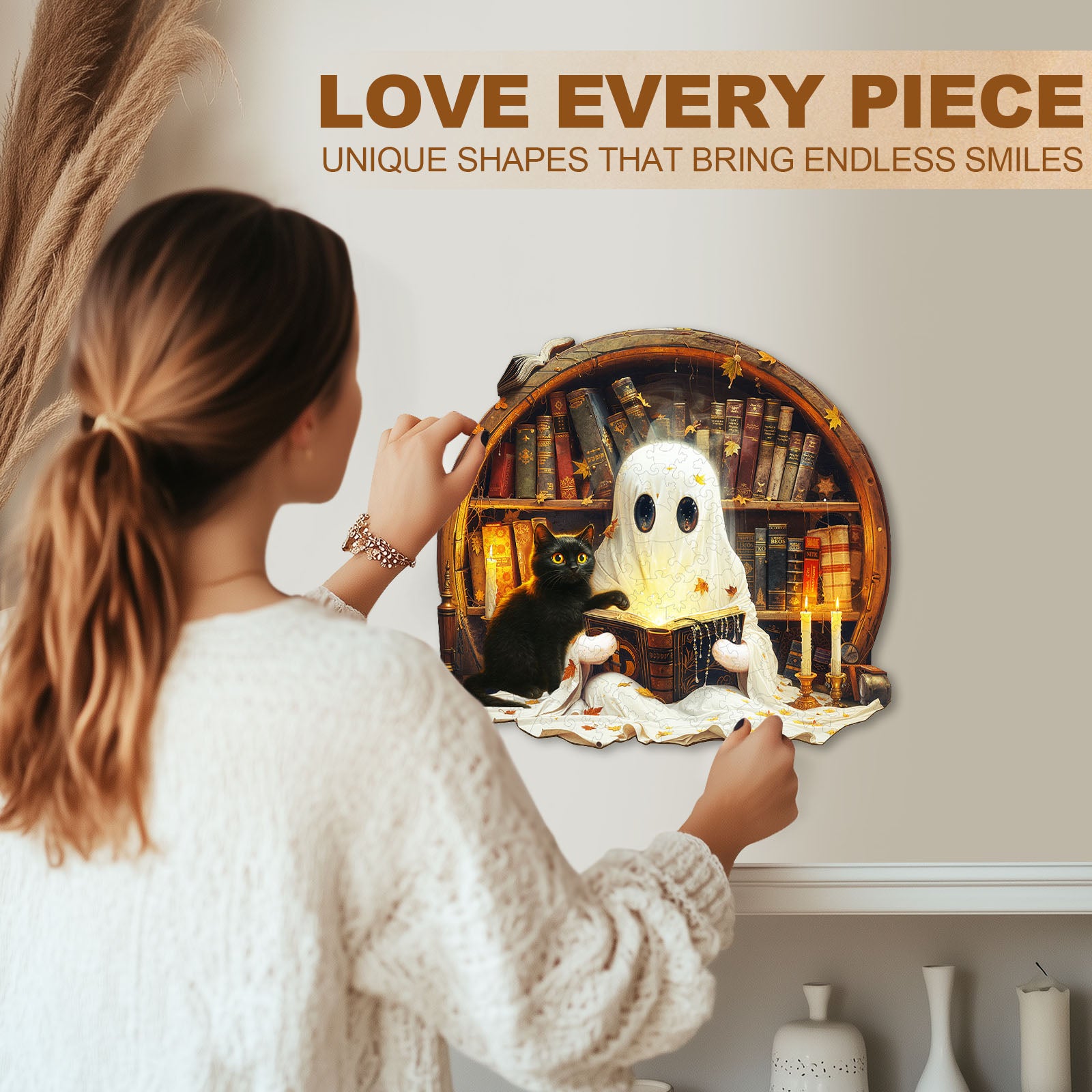 Black Cat Tales Wooden Jigsaw Puzzle