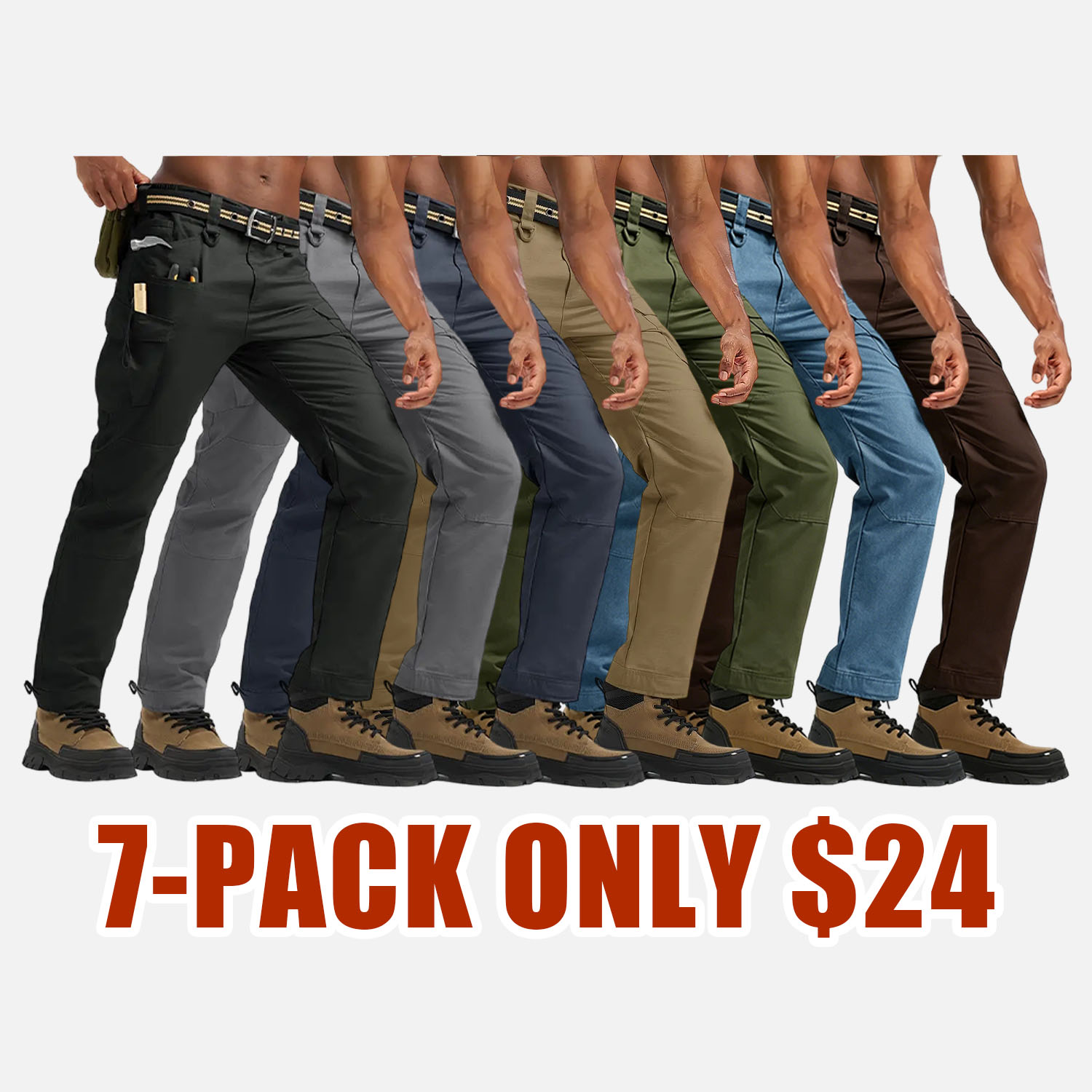 Men's Tactical Work Pants Lightweight Multi-Pocket Water Resistant Cargo Pants Ripstop Hiking Military Construction Outdoor Pants 10 Pockets