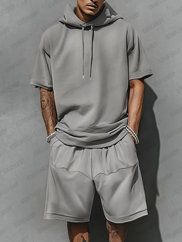 Casual Loose Fit Hooded Sports Set