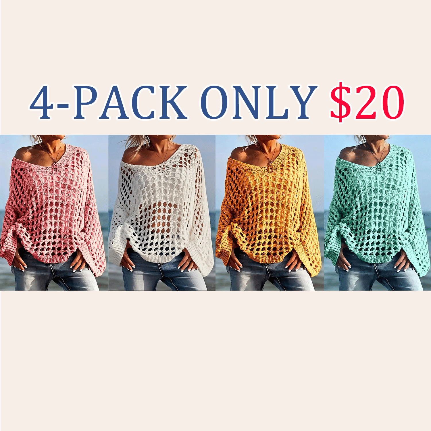 Women’s Casual Loose-Fit V-Neck Knit Top – Hollow Out Design, All-Season Wear