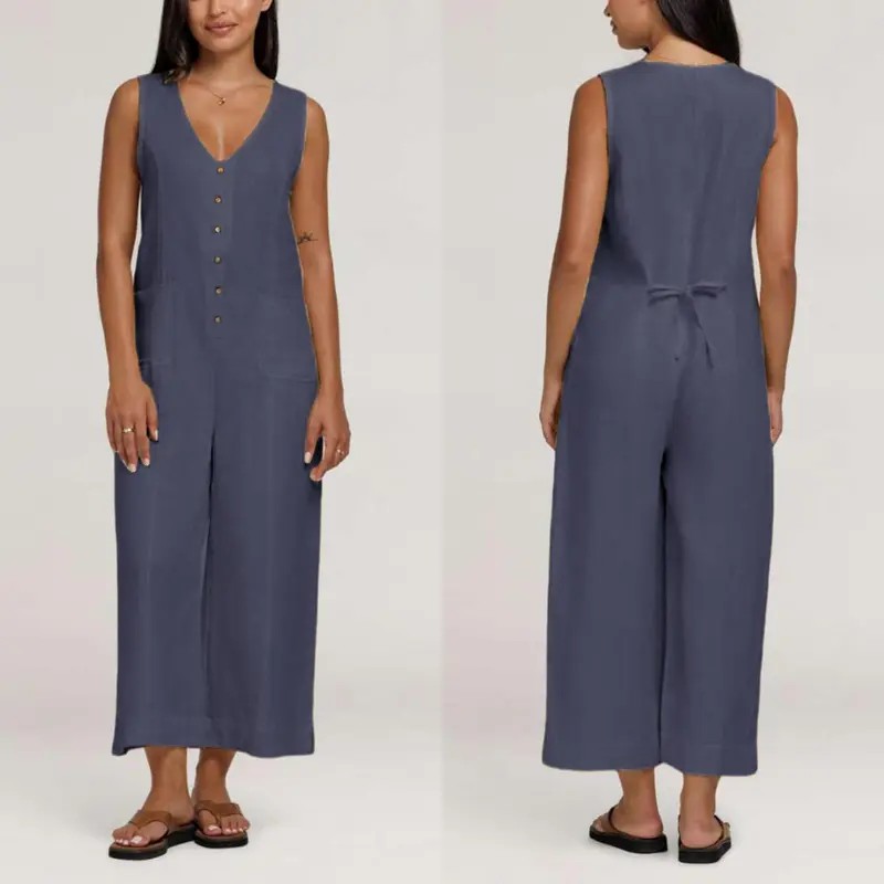 Women's Button-Front Jumpsuit