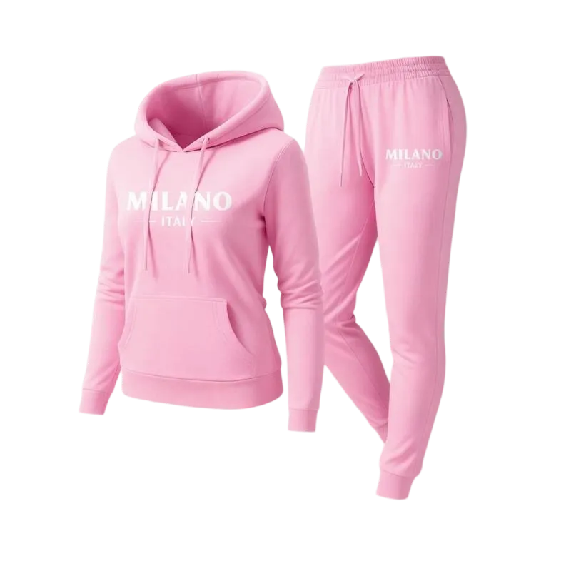 Women's Milan city print hoodie and drawstring track pants set