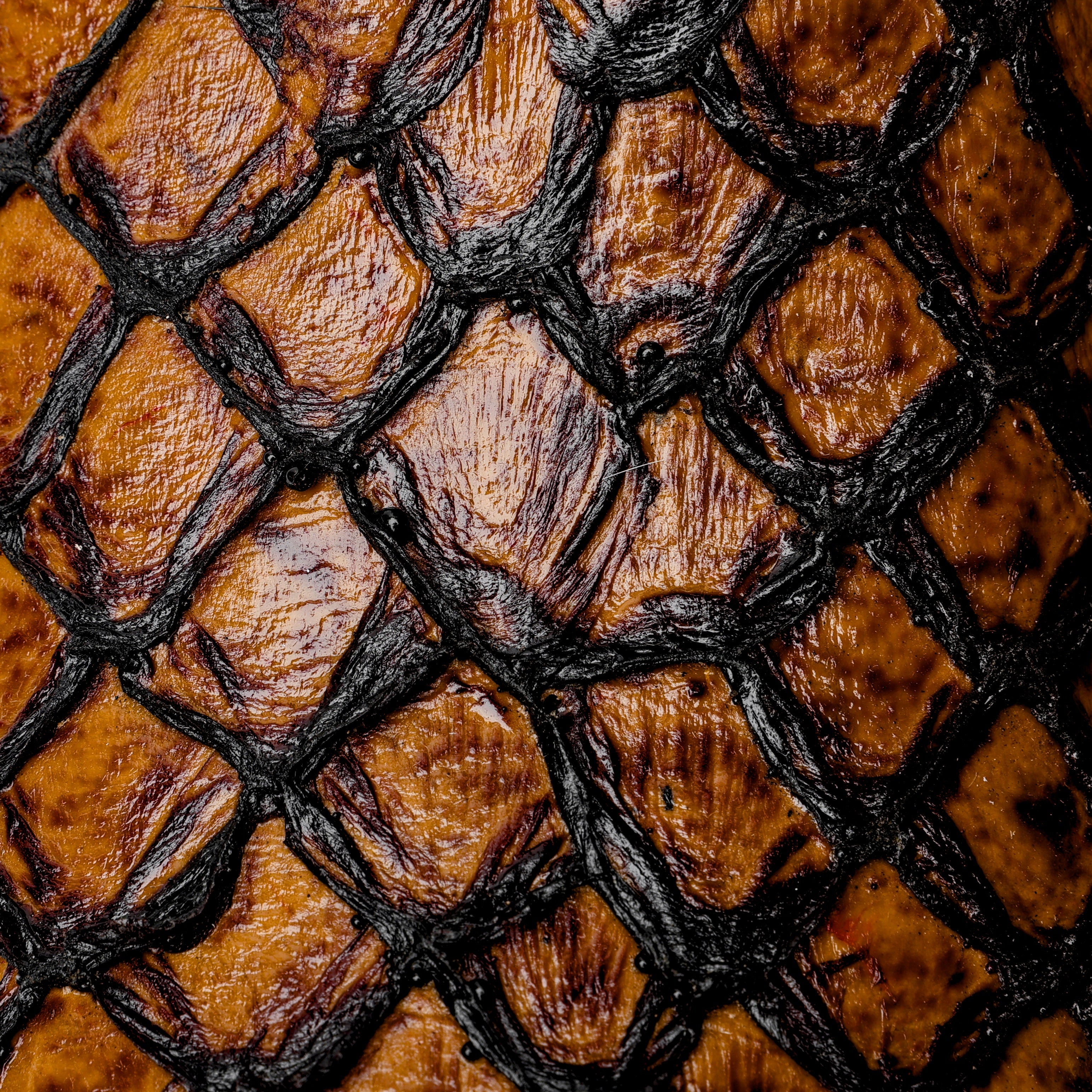 Honey Cognac Mini Pirarucu Leather Boots - Square Toe