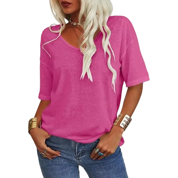 🌟🌟Women’s Soft V-Neck Casual Loose Fit T-Shirt