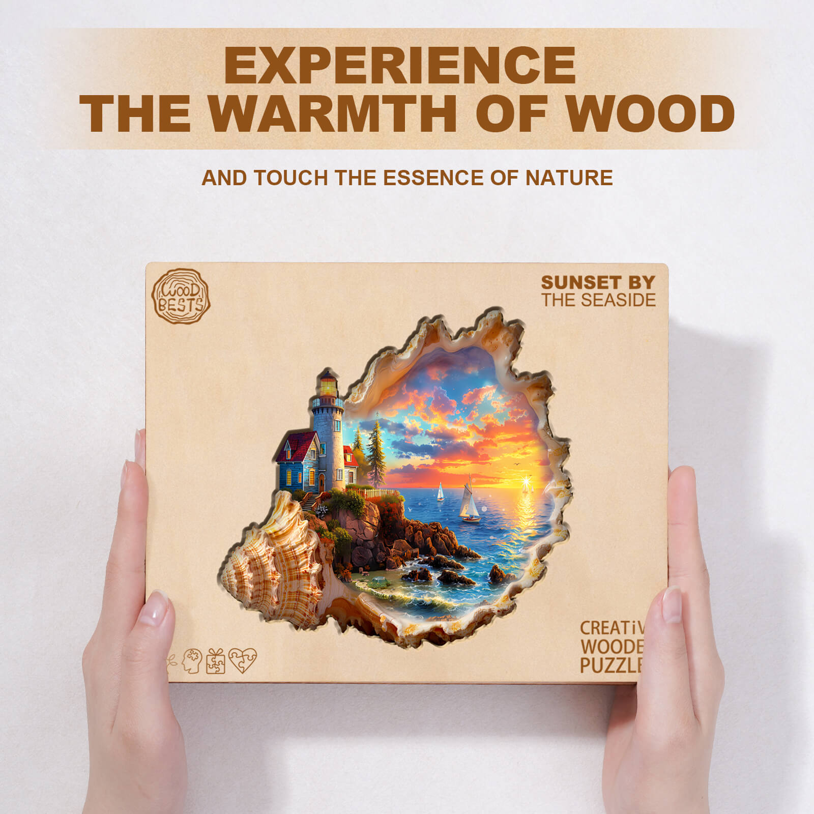 Sunset by the seaside Wooden Jigsaw Puzzle