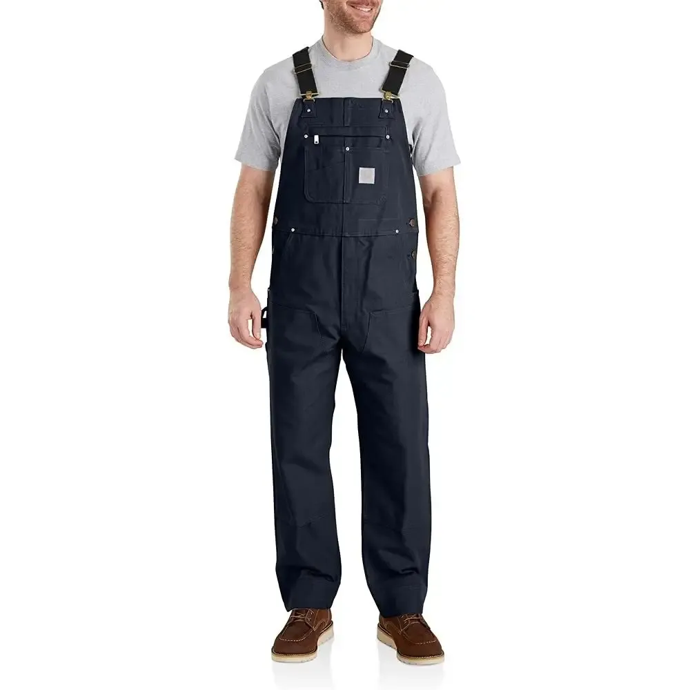 Men's Denim Bib Overalls, Workwear with Adjustable Straps and Convenient Tool Pockets