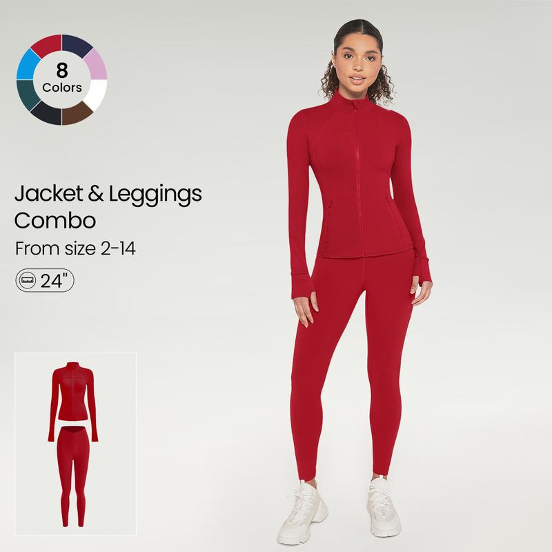 Crop Track Jacket & Leggings Set Activewear