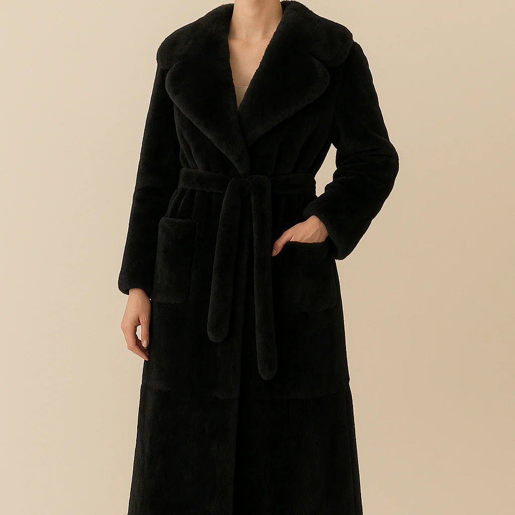 Velvet Luxe Belted Coat