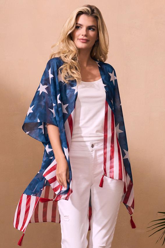 Americana Stars And Stripes Kimono