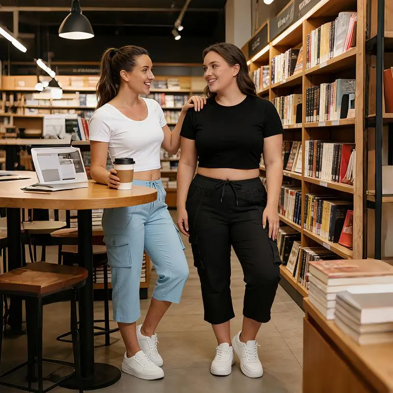 Womens Lightweight Capris Hiking Pants 6 Pockets Quick Dry Cargo Outdoor Trip Loose Shorts