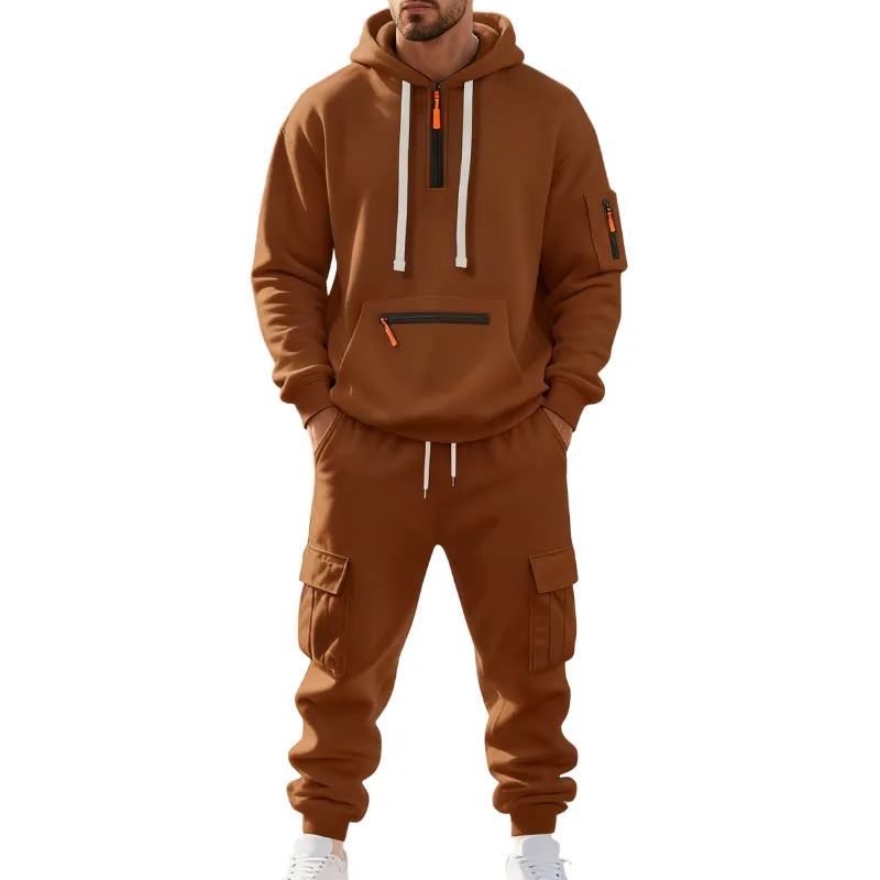 🔥Men's 8-Pack Hoodie & Cargo Pants Tracksuit Set - 8 Colors, Only $24