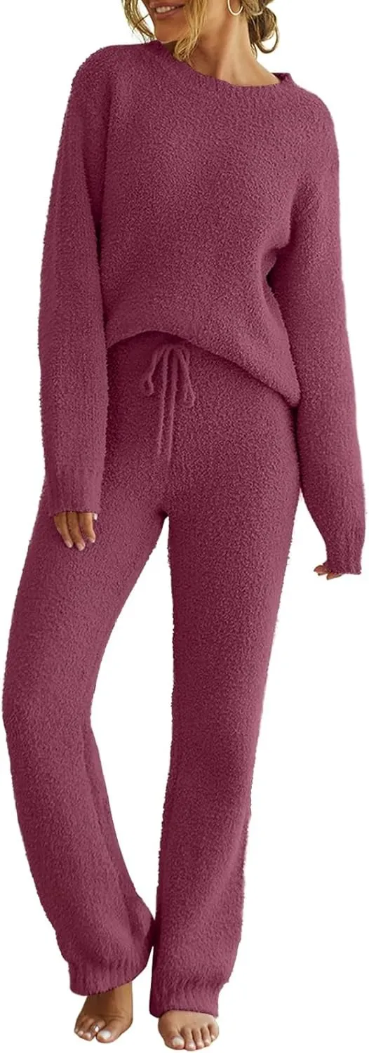 Womens Pajama Sets 2025 Fall Lounge Sweater Set