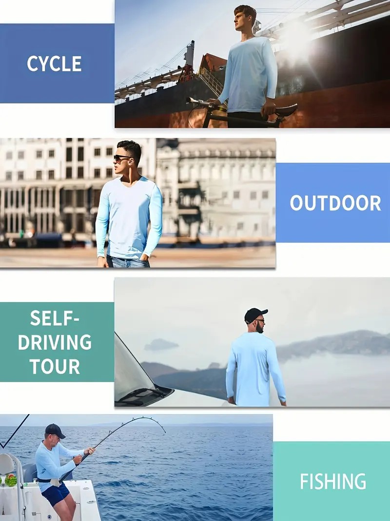 Men’s 5-Pack Moisture Wicking Long Sleeve Activewear T-Shirts