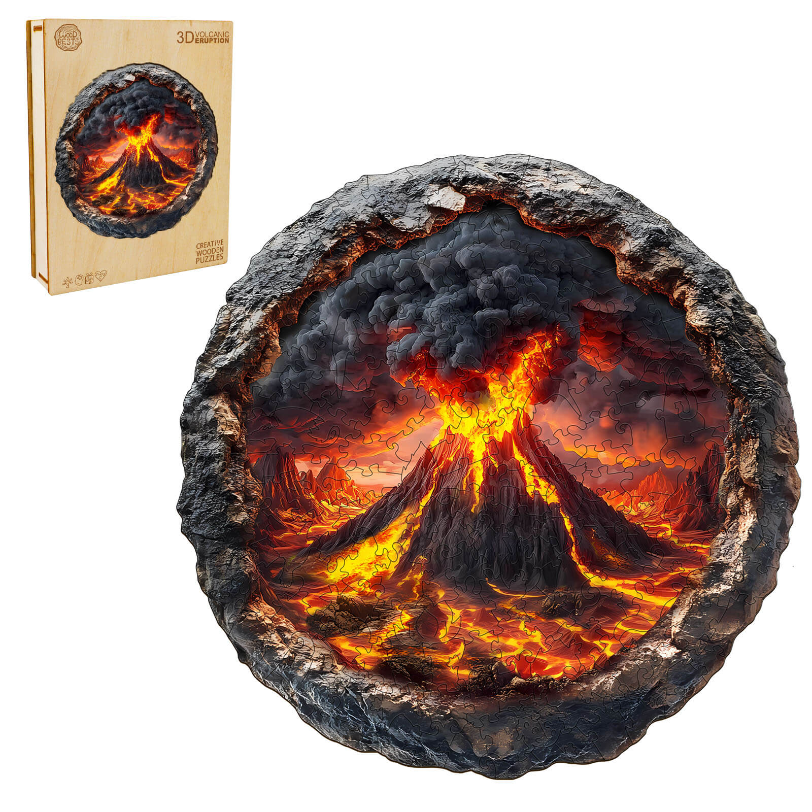 3D Volcanic Eruption Wooden Jigsaw Puzzle