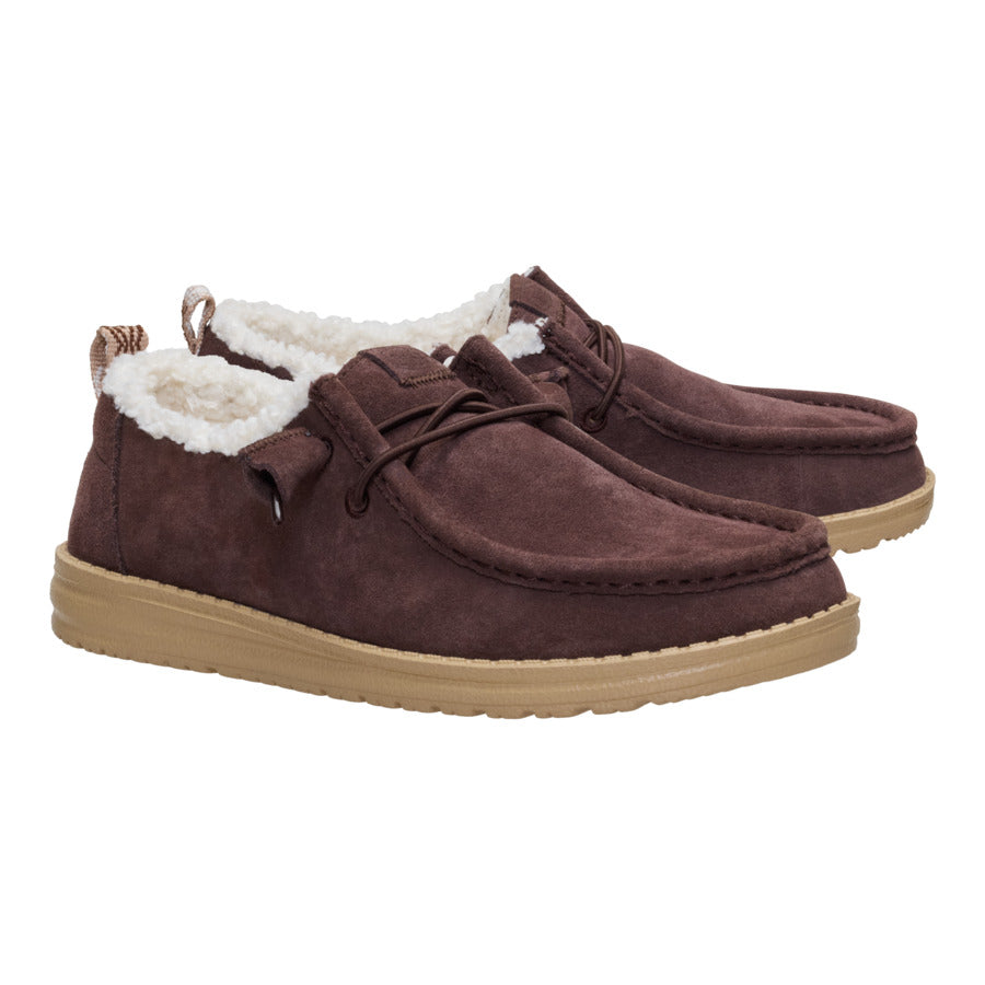 Wendy Suede Shearling - Dark Brown