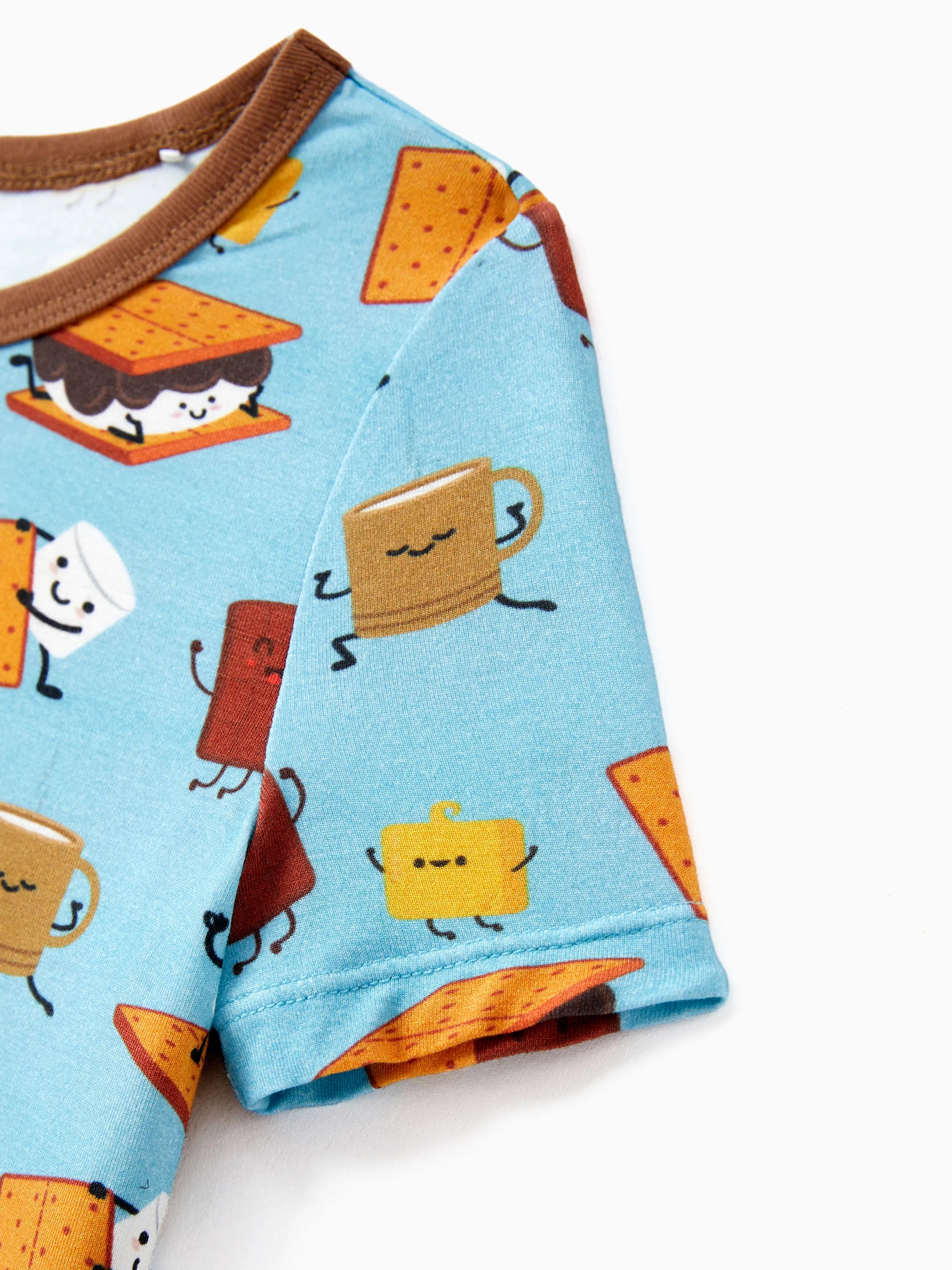 Bamboo Family PJs Cute Print Short Sleeve & Long Pants Sleepwear Matching Pajama set (Snug-Fitting for Children) Green